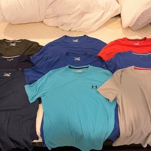 Lot of 9 Total Under Armour Charged Cotton T Shirts